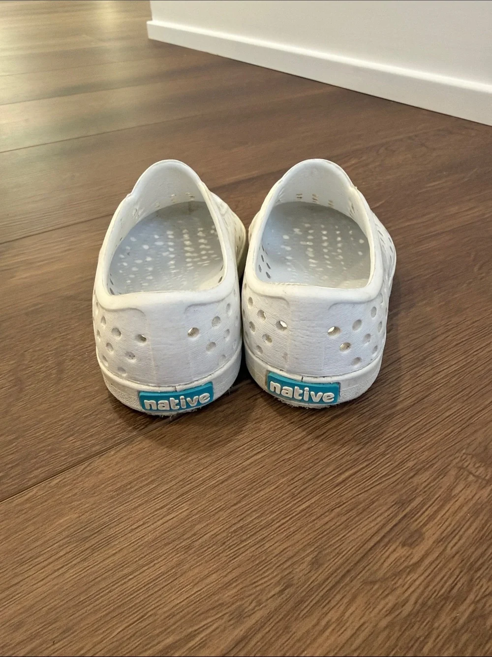Native Kids White Slip-On Perforated Water Shoes